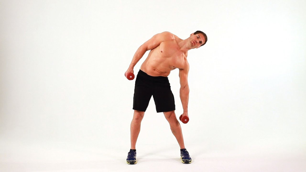 Man doing dumbbell Side Bend