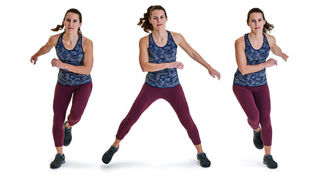 woman doing skaters exercise