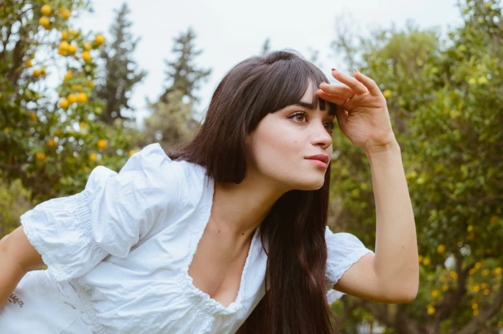 Woman looking at something