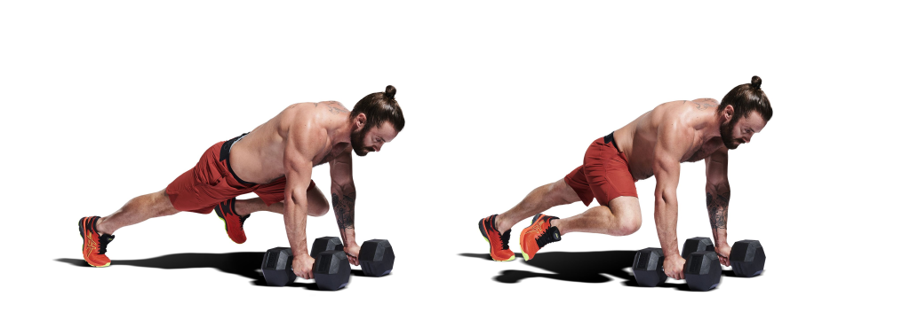 Man doing Dumbbell Mountain Climbers