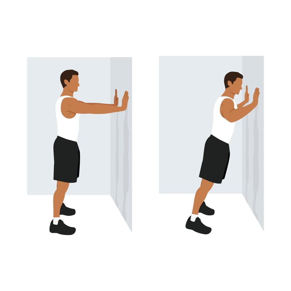 Wall Push-Ups (Illustration)